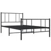 vidaXL Bedframe met hoofd- en voeteneinde metaal zwart 75x190 cm