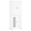 vidaXL Hoge kast 69,5x34x180 cm bewerkt hout wit