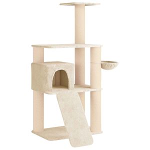 vidaXL Kattenboom met sisal krabpalen Cr&egrave;mekleurig 173 cm