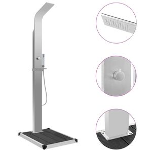 vidaXL Buitendouche met bak HKC roestvrij staal