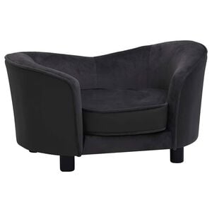 vidaXL Hondenbank 69x49x40 cm pluche en kunstleer zwart