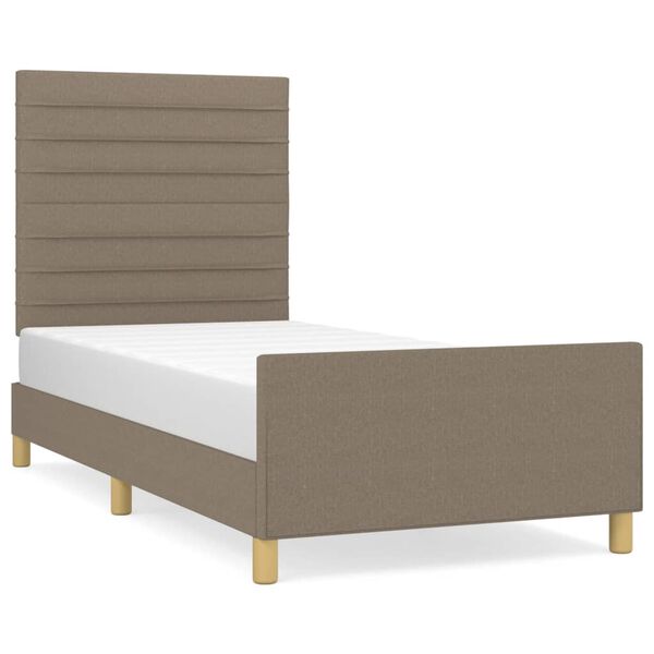 vidaXL Bedframe zonder matras 90x190 cm stof taupe
