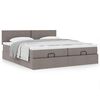 vidaXL Ottoman bed met matrassen 180x200cm stof taupe