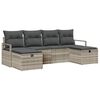vidaXL Bankstel 6 st 6-Aantal zitplaatsen Lichtgrijs poly rattan