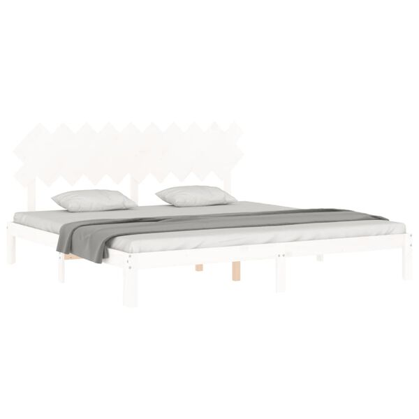 vidaXL Bedframe zonder matras massief grenenhout wit 200x200 cm