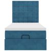 vidaXL Ottoman bed met matrassen 100x200cm fluweel donkerblauw