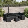 vidaXL 8-delige Loungeset met kussens poly rattan zwart