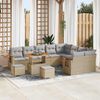 vidaXL Tuin Sofa Set met kussen 12 pcs beige en lichtgrijs