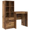vidaXL Bureau met lade met plank met opslag 2 pcs Oudhout
