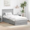 vidaXL Bedframe met hoofdeinde Grijs Sonoma 90 x 200 cm Bewerkt hout