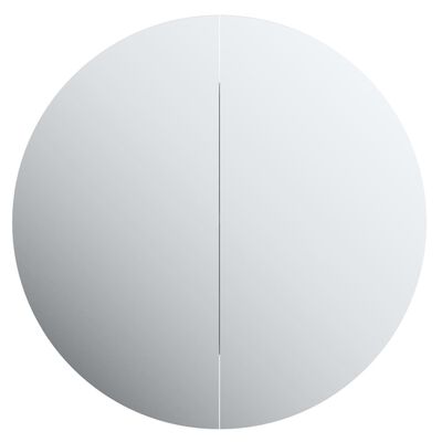 vidaXL Badkamerkast met ronde spiegel en LED 47x47x17,5 cm wit