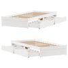 vidaXL Bedframe zonder matras massief grenenhout wit 75x190 cm