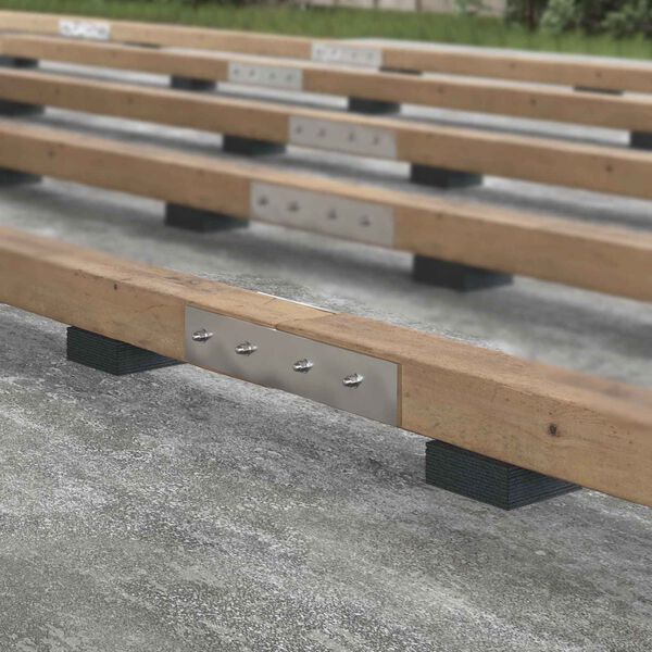 vidaXL Rubber granulaat patio pad Zwart 9 x 9 x 0,3 cm Rubber