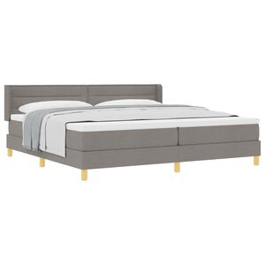 vidaXL Boxspringbed met matras Taupe 200 x 200 cm Polyester