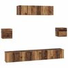 vidaXL Tv-meubelset Wandgemonteerd 7 pcs Oud Hout Bewerkt hout