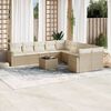vidaXL 11-delige Tuinset met kussens poly rattan beige