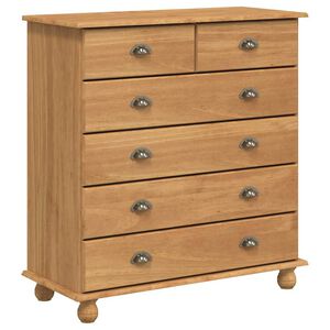 vidaXL Ladekast ASKIM Bruin 91 x 40 x 95,5 cm Massief grenenhout