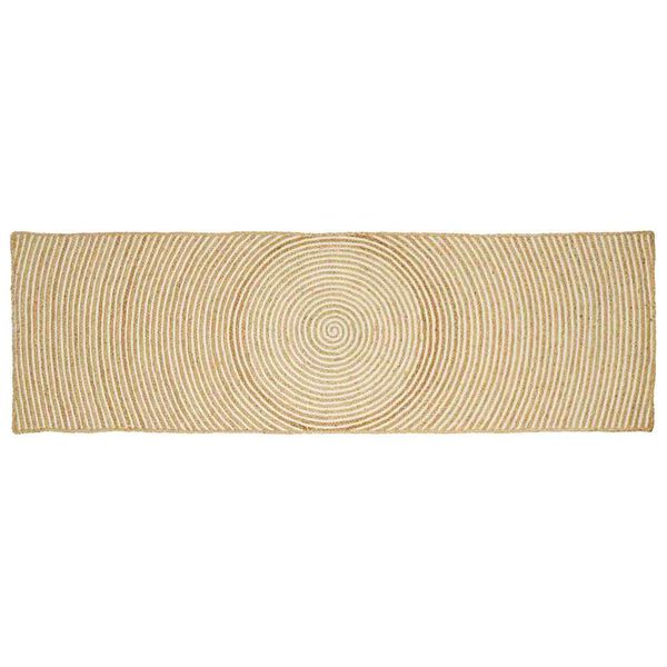 vidaXL Vloerkleed Natuurlijk en Wit 60 x 250 cm Jute