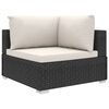 vidaXL 10-delige Loungeset met kussens poly rattan zwart