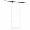 vidaXL Schuifdeur Wit 93 x 232 cm Massief grenenhout en glas