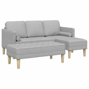 vidaXL Bankstel 2 st Wolkengrijs Polyester