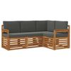 vidaXL Sofa-Sets 4 pcs Natuurlijk en Antraciet Massief Acaciahout