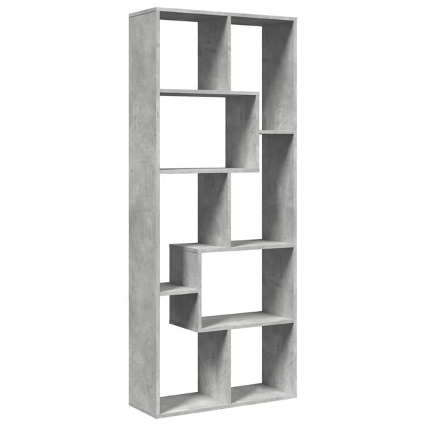 vidaXL Kamerscherm / boekenkast 67x25x161,5 cm bewerkt hout betongrijs