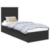 vidaXL Opslag bed met lade met opslag Zwart 75 x 190 cm Bewerkt hout