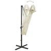 vidaXL Zweefparasol met dubbel dak 250x250 cm zandkleurig
