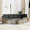 vidaXL Tuin Sofa Set met kussen 7 pcs Lichtgrijs poly rattan