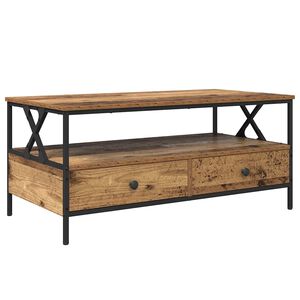 vidaXL Salontafel Oud hout 100 x 51 x 45 cm Bewerkt hout