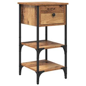 vidaXL Nachtkastje met lade Bruin 33,5 x 36 x 70 cm Geconstrueerd hout