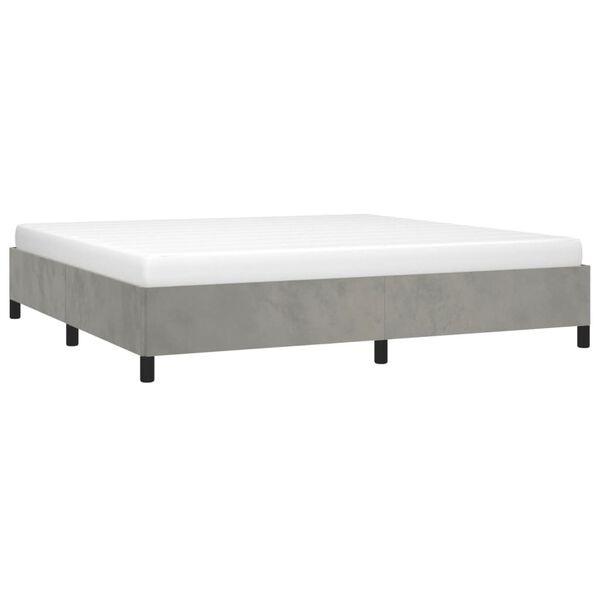 vidaXL Bedframe zonder matras 200x200 cm fluweel lichtgrijs