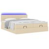 vidaXL Ottoman bed met matrassen en LED's 180x200cm stof cr&egrave;mekleurig