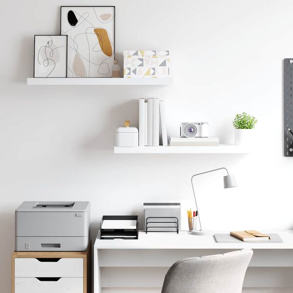 vidaXL Wandschappen zwevend 2 st 80x23,5x3,8 cm MDF wit