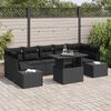 vidaXL Tuin Sofa Set 8 pcs Zwart Poly Rattan en Poedergecoat Staal