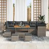 vidaXL Tuin Sofa Set 10 pcs Grijs Poly riet en gepoedercoat staal