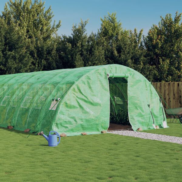 vidaXL Tuinkas met stalen frame 90 m&sup2; 18x5x2,3 m groen
