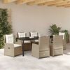 vidaXL Tuin eettafelset 7 pcs Beige en Licht Grijs poly rattan