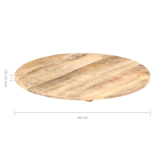 vidaXL Tafelblad rond 15-16 mm 60 cm massief mangohout