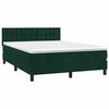 vidaXL Boxspring met matras fluweel donkergroen 140x190 cm