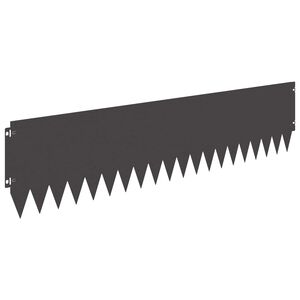 vidaXL Gazonrand met omgevouwen bovenrand 10 st 103x25cm Staal Zwart