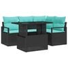 vidaXL Tuin Sofa Set 5 st 4-Aantal zitplaatsen Zwart en Blauw