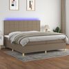 vidaXL Boxspring met matras en LED stof taupe 200x200 cm