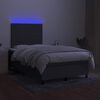 vidaXL Boxspring met matras en LED stof donkergrijs 120x190 cm