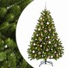 vidaXL Kunstkerstboom lichtgroen met kerstballen 120 cm 150 LED's