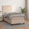 vidaXL Boxspring met matras kunstleer cappuccinokleurig 90x190 cm