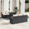 vidaXL Tuin Sofa Set met kussen 7 pcs Zwart poly rattan
