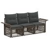 vidaXL Tuinbankenset 3 st Grijs poly rattan