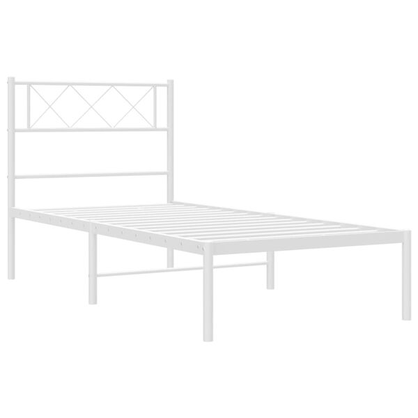 vidaXL Bedframe met hoofdbord metaal wit 80x200 cm